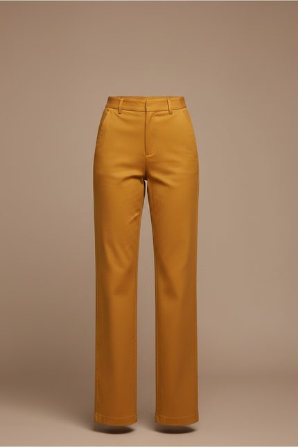 Pantalon Chino Jaune Femme - Gabardine - vue 3