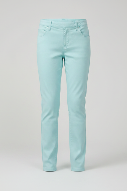 Pantalon Chino Bleu Ciel Coton Slim Fille Uni - vue 3