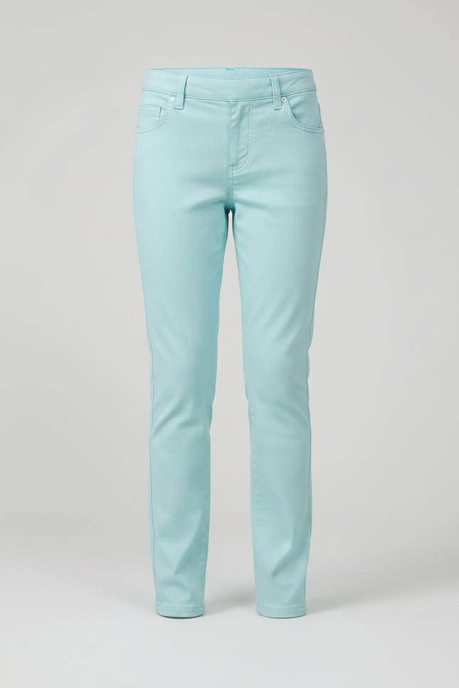 Pantalon Chino Bleu Ciel Coton Slim Fille Uni - vue 3