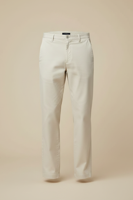 Pantalon Chino Beige Clair Coton Droit Décontracté Homme - Gabardine - vue 3