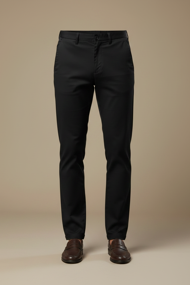 Pantalon Chino Homme Noir Tapered - Gabardine - vue 3
