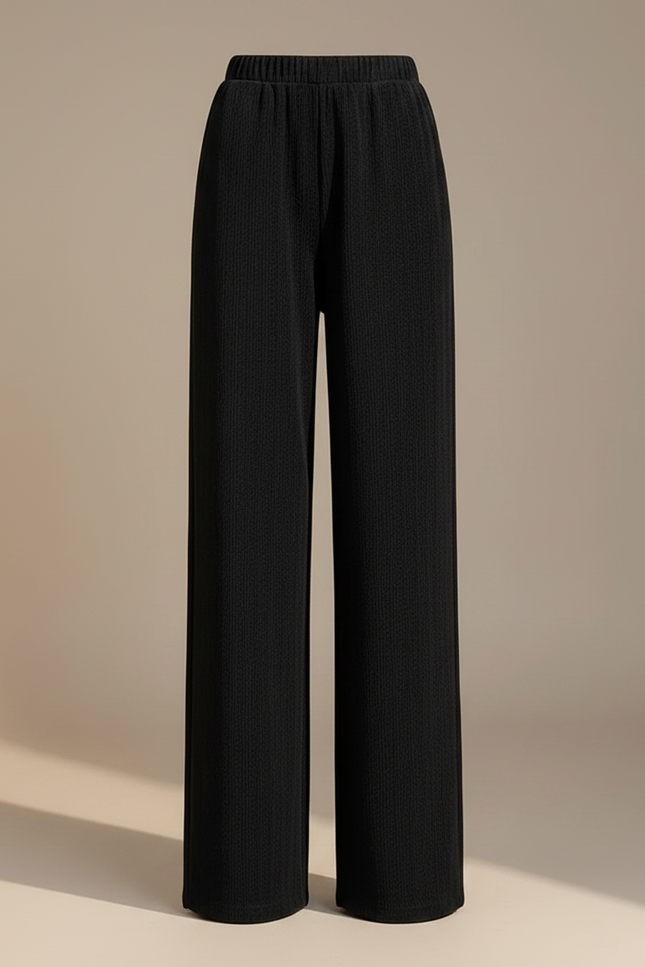 Pantalon Chino Femme Noir Large Velours Côtelé - Cordé - vue 3