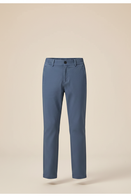 Pantalon Chino Bleu Coton Droit Confortable Garçon - vue 3