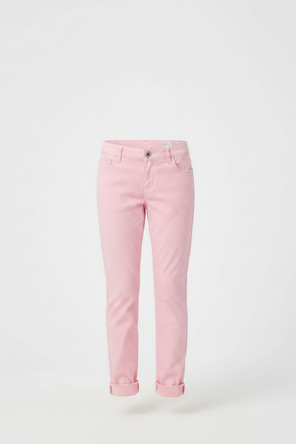 Pantalon Chino Rose Coton Slim Fille Décontracté - vue 3