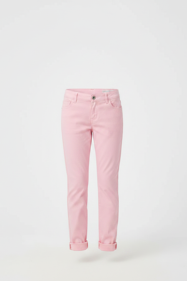Pantalon Chino Rose Coton Slim Fille Décontracté - vue 3