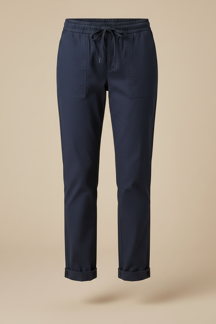 Pantalon Chino Bleu Marine Coton Décontracté Coupe Droite - vue 3