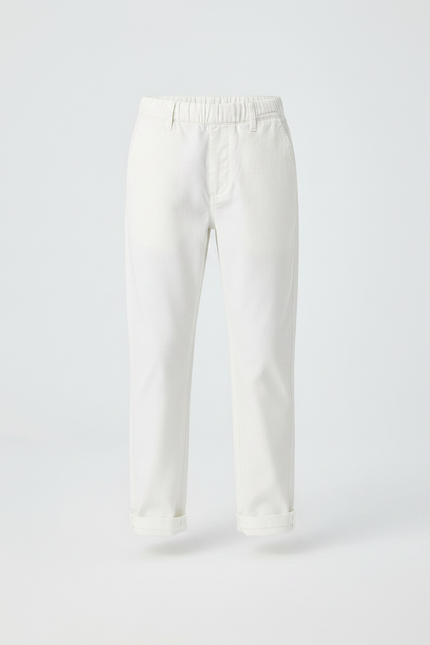 Pantalon Chino Blanc Coton Droit Décontracté Enfant - vue 3