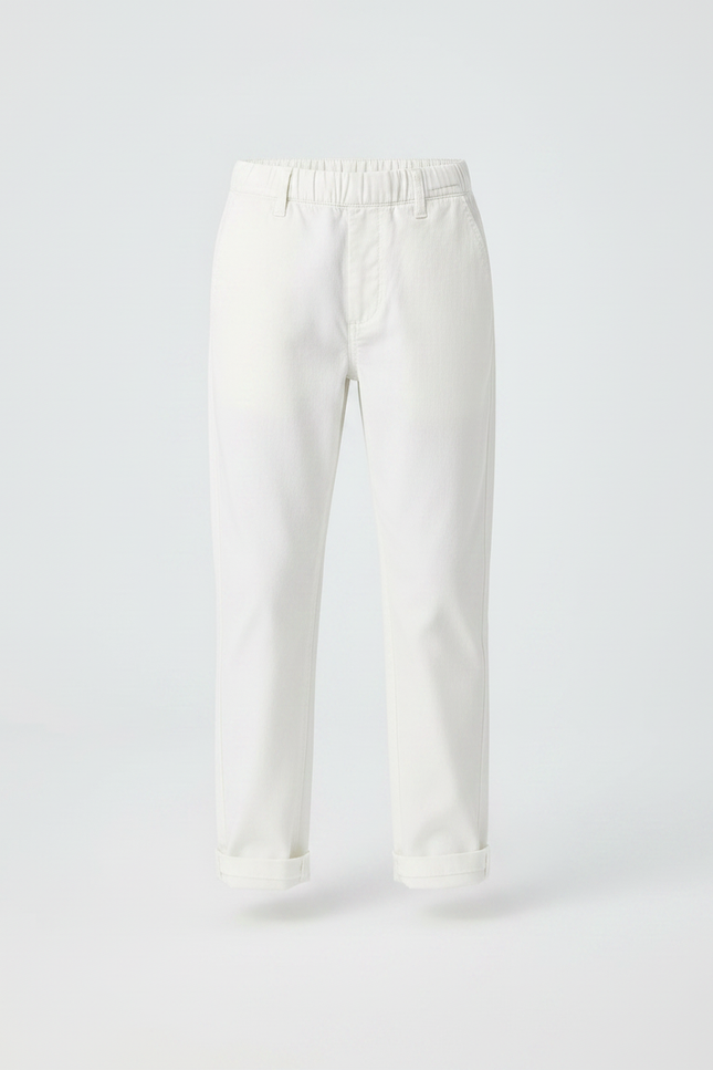 Pantalon Chino Blanc Coton Droit Décontracté Enfant - vue 3