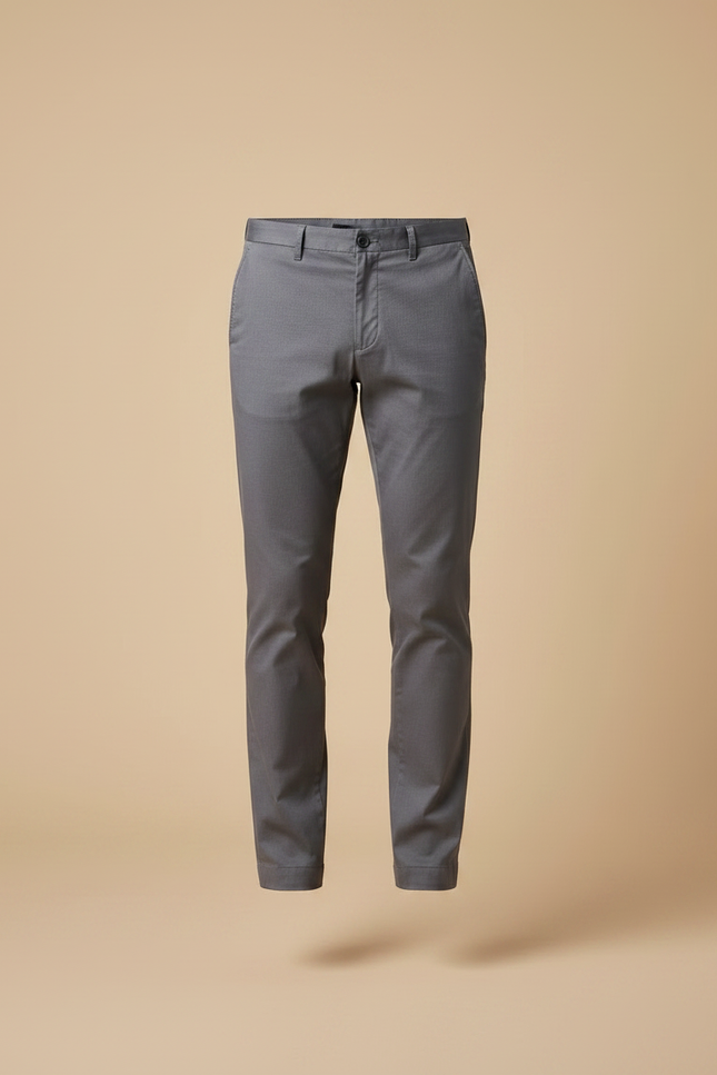 Pantalon Chino Gris Slim Coton Décontracté Homme - vue 3