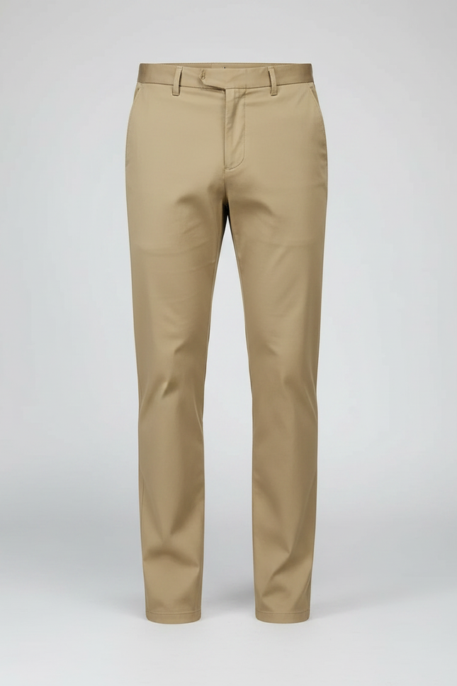 Pantalon Chino Kaki Droit Coton Homme Élégant - vue 3
