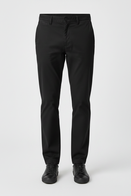 Pantalon Chino Jean - Noir Coton - vue 3
