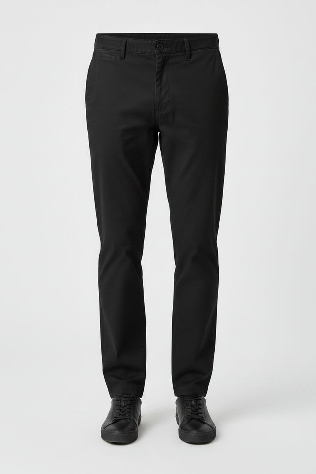 Pantalon Chino Jean - Noir Coton - vue 3
