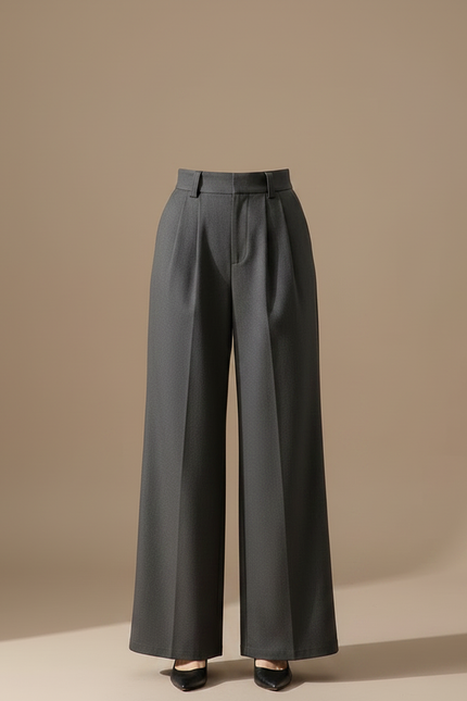 Pantalon Chino Gris Ample Élégant Femme - Gabardine - vue 3