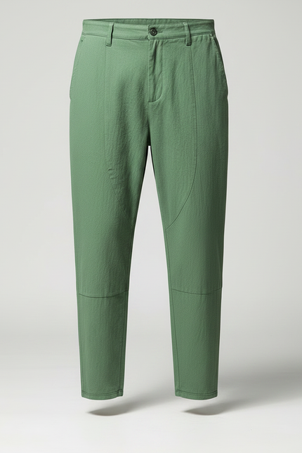 Pantalon Chino Vert Coton Ample Décontracté Homme - vue 3