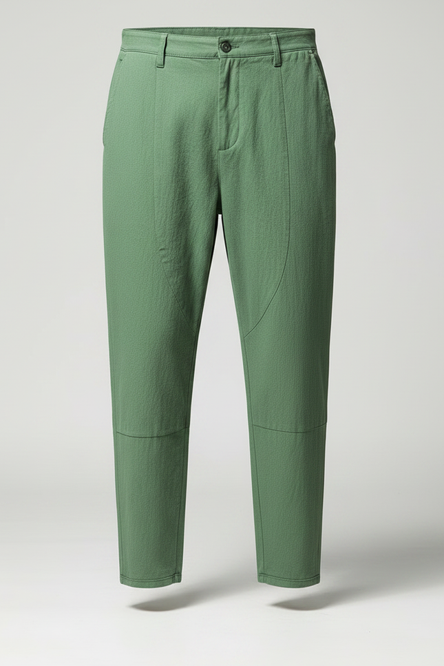 Pantalon Chino Vert Coton Ample Décontracté Homme - vue 3