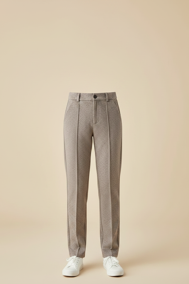 Pantalon Chino Marron Chiné Droit Élégant Enfant - Tweed - vue 3