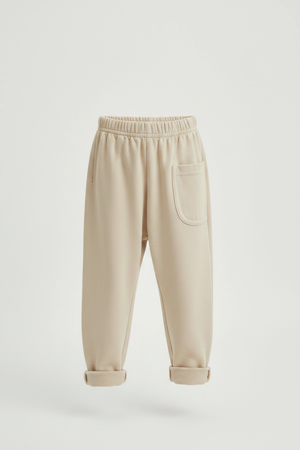 Pantalon Chino Écru Décontracté Coton Enfant - Beige Molleton - vue 3