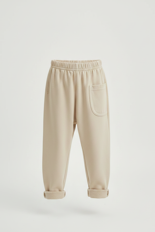 Pantalon Chino Écru Décontracté Coton Enfant - Beige Molleton - vue 3