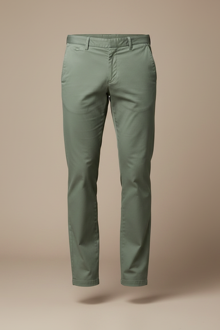 Pantalon Chino Vert Droit Coton Décontracté Homme - vue 3