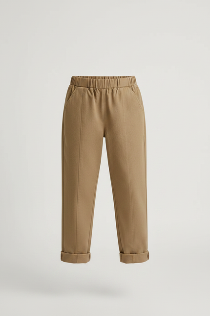 Pantalon Chino Camel Coton Ample Enfant - Molleton - vue 3