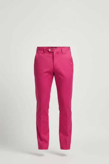 Pantalon Chino Fuchsia Slim Coton Homme Élégant - Rose - vue 3