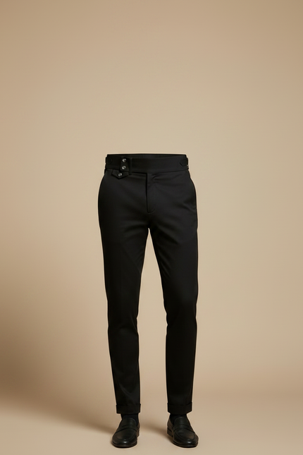 Pantalon Chino Noir Slim Taille Haute Homme - Gabardine - vue 3