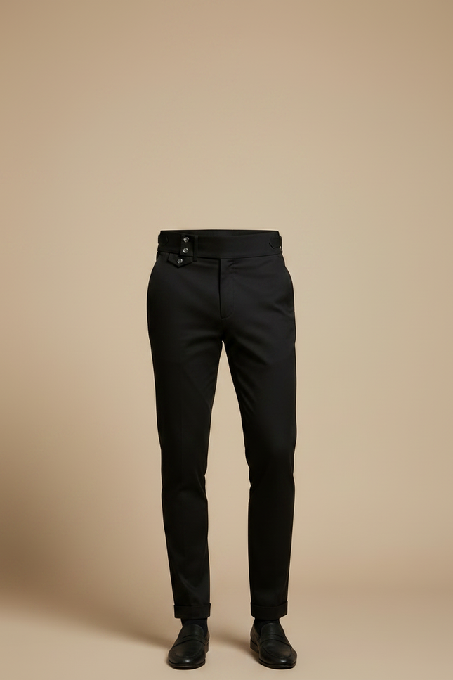 Pantalon Chino Noir Slim Taille Haute Homme - Gabardine - vue 3