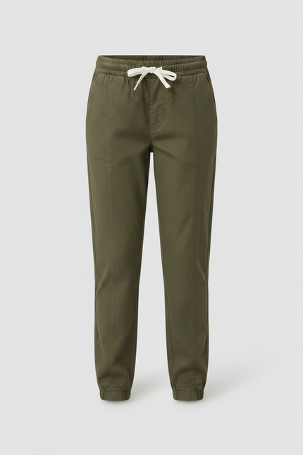 Pantalon Chino Vert Olive Cordon Coton Enfant - vue 3