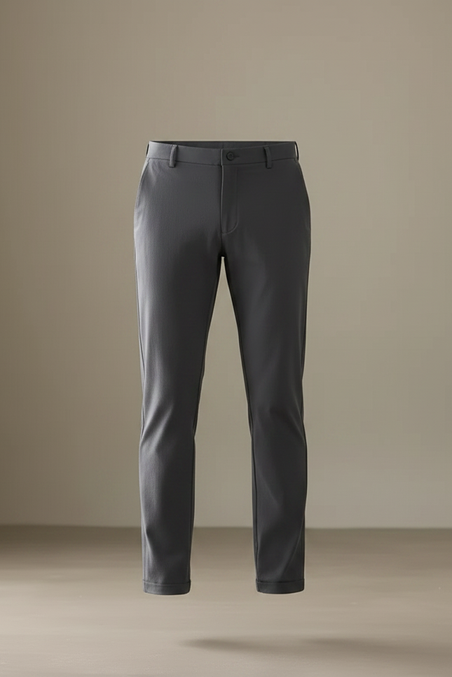 Pantalon Chino Gris Slim Élégant Confortable Décontracté - Polyester - vue 3