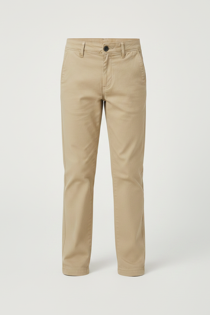 Pantalon Chino Enfant Beige Uni Décontracté Coton - vue 3