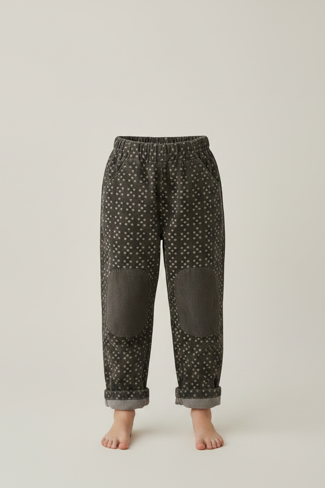Pantalon Chino Gris Côtelé Imprimé Ample Enfant - Cordé - vue 3