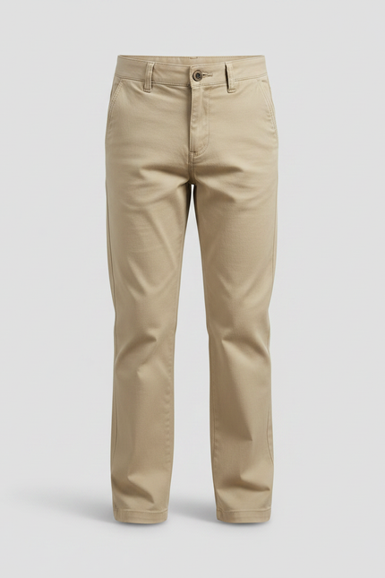Pantalon Chino Kaki Droit Coton Confortable Enfant - vue 3