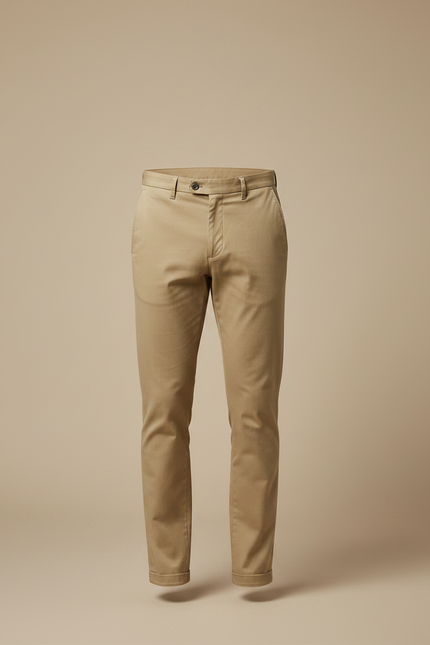 Pantalon Chino Extensible Homme - Beige Gabardine - vue 3