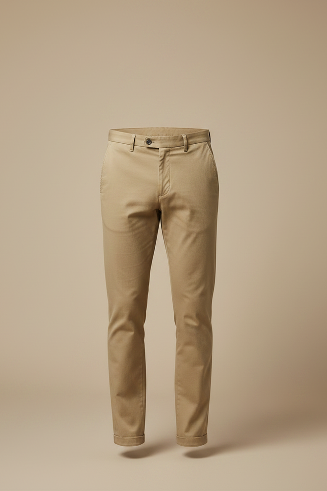 Pantalon Chino Extensible Homme - Beige Gabardine - vue 3