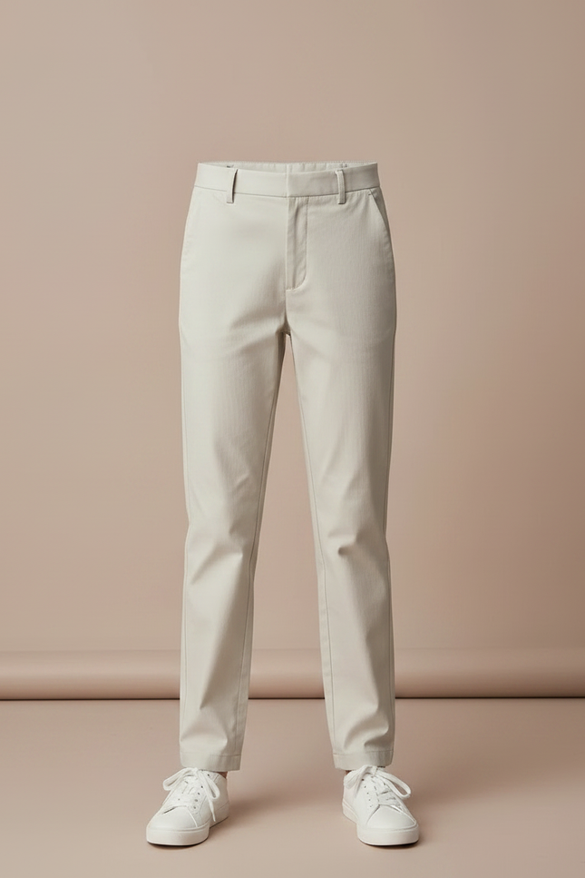 Pantalon Chino Beige Droit Décontracté Femme - Gabardine - vue 3