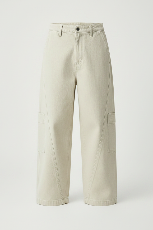 Pantalon Chino Beige Ample Décontracté Garçon - Coton - vue 3