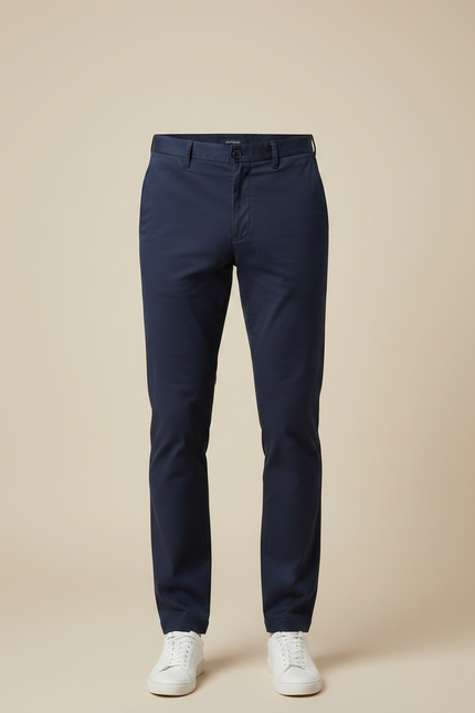 Pantalon Chino Bleu Marine Coton Homme Slim Fit - vue 3