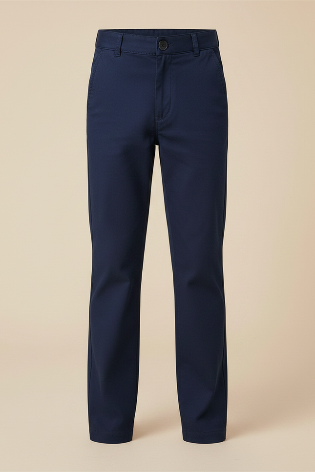 Pantalon Chino Marine Coton Droit Élégant Garçon - vue 3
