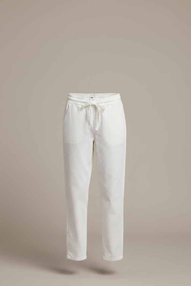 Pantalon Chino Blanc Droit Coton Confortable Fille - vue 3