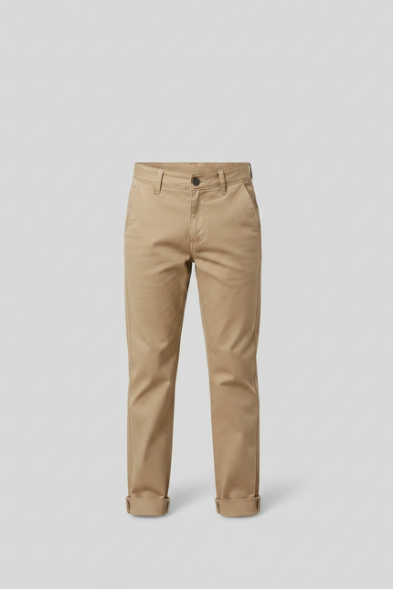 Pantalon Chino Beige Coton Décontracté Droit Enfant - vue 3