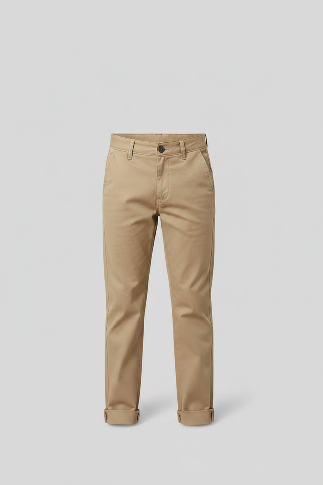 Pantalon Chino Beige Coton Décontracté Droit Enfant - vue 3