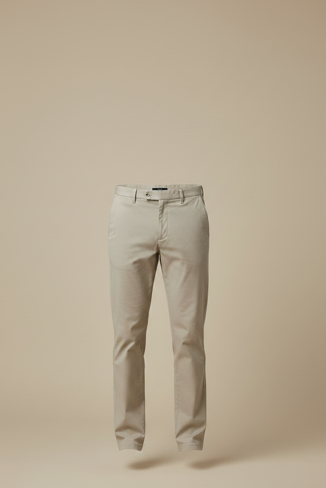 Pantalon Chino Beige Slim Coton Homme Élégant - vue 3
