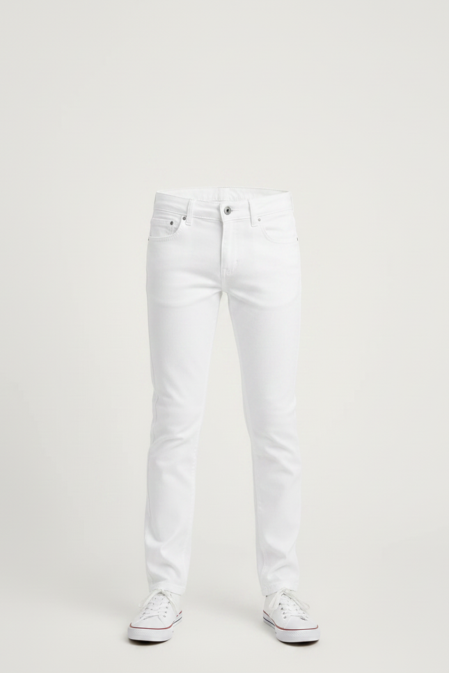 Pantalon Chino Blanc Slim Coton Enfant Décontracté - vue 3