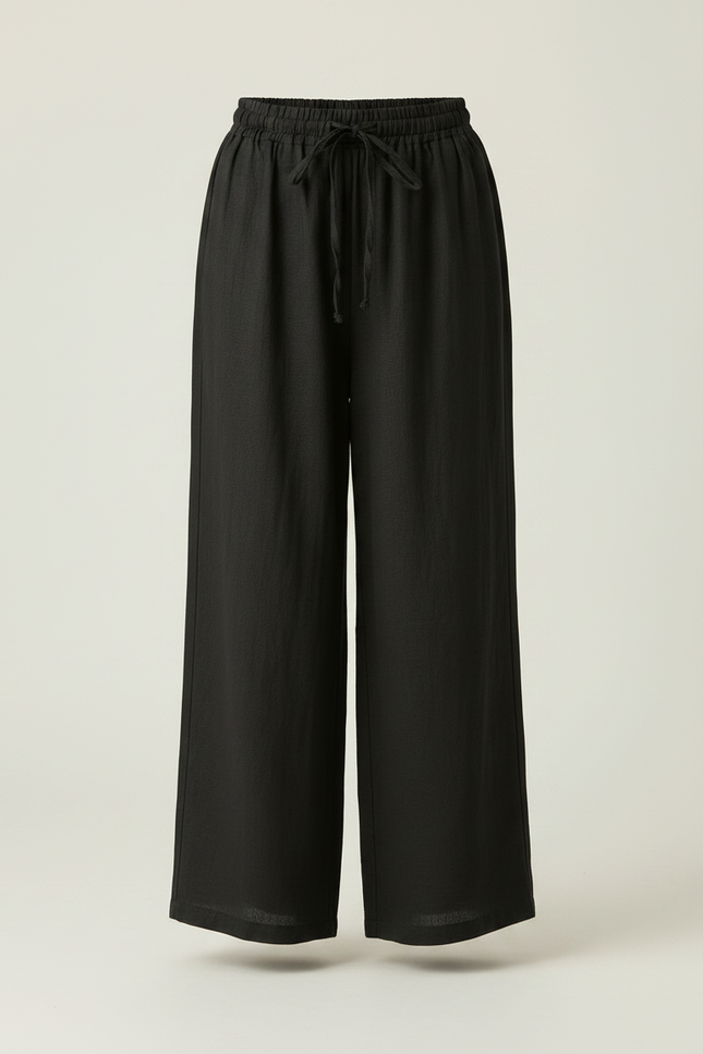 Pantalon Chino Noir Ample Coton Fluide Enfant Fille - vue 3