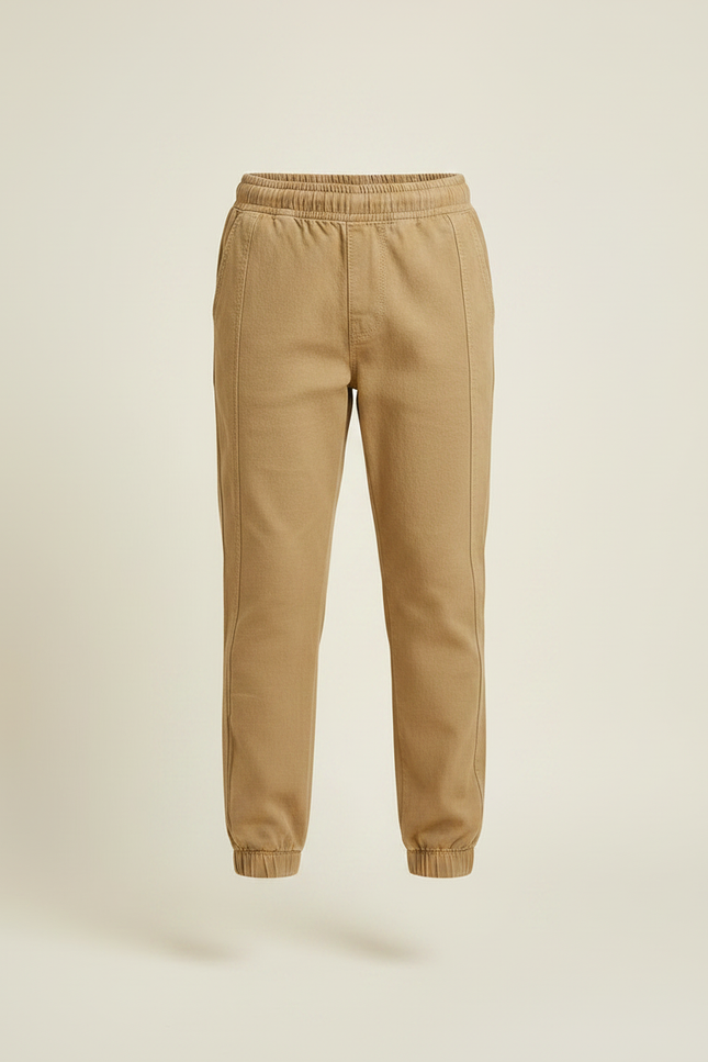 Pantalon Chino Kaki Coton Jogger Enfant Décontracté - vue 3