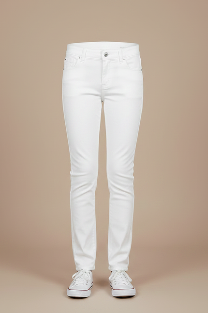 Pantalon Chino Slim Blanc - Gabardine - vue 3