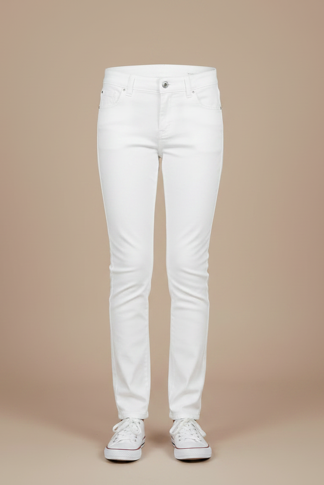 Pantalon Chino Slim Blanc - Gabardine - vue 3
