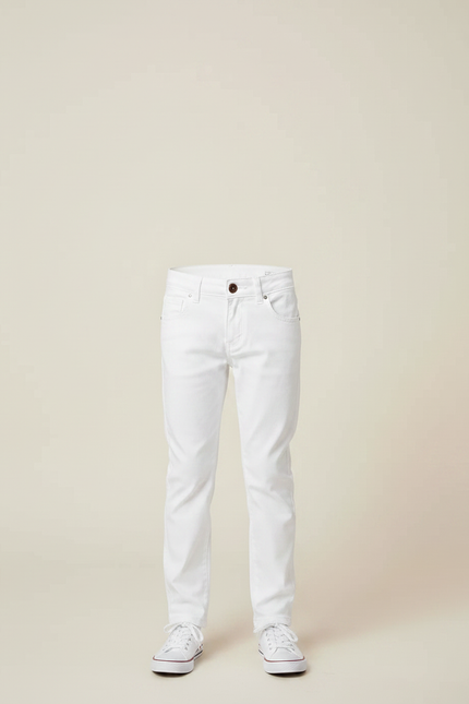 Pantalon Chino Blanc Coton Slim Garçon Élégant - vue 3