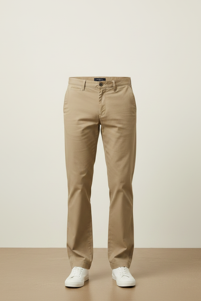 Pantalon Chino Homme Kaki Droit - Coton - vue 3