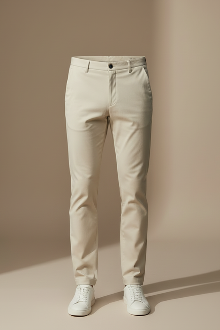Pantalon Chino Extensible - Beige Gabardine - vue 3